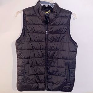 Xersion Poly Filled Black Puffer Vest w/Pockets, Neck lined w/Fleece, Size Large
